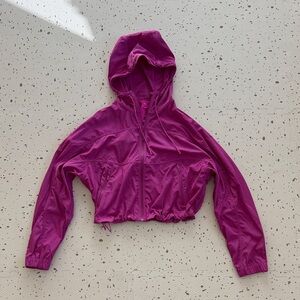 💘 LULULEMON - MAGENTA CROPPED CINCH WAIST WINDBREAKER BOMBER JACKET